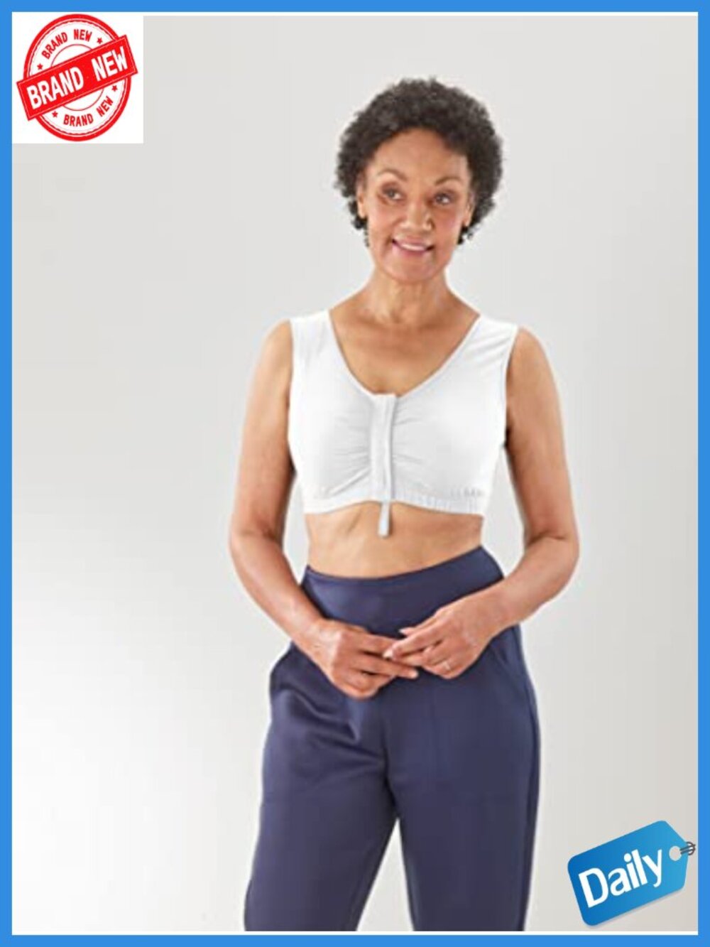 Adaptive Front Closure Bra Wireless Easy Hook Elderly Post-Surgery View 5
